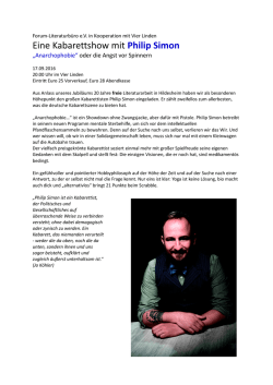 Eine Kabarettshow mit Philip Simon