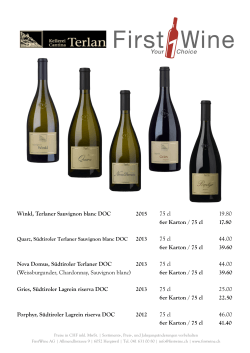 Winkl, Terlaner Sauvignon blanc DOC 2015 75 cl 19.80