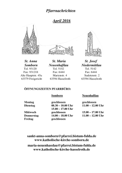 Pfarrnachrichten April 2016 - Katholische Pfarrgemeinde St. Anna