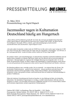 Jazzmusiker nagen in Kulturnation Deutschland