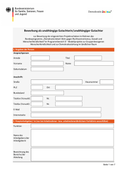 Bewerbungsbogen - Demokratie leben!