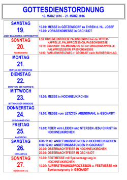 Gottesdienstordnung - Pfarre Hochneukirchen