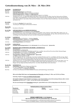 Gottesdienstordnung Woche 11