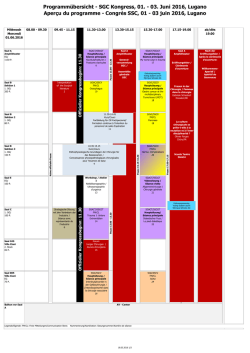 Programmübersicht - SGC Kongress, 01.