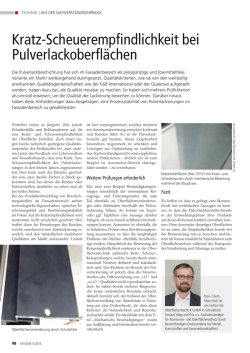 Kratz-Scheuerempfindlichkeit bei Pulverlackoberflächen