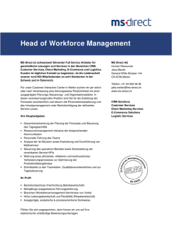 Head of Workforce Management