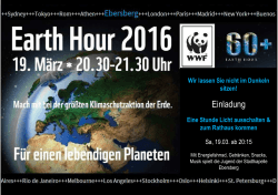 Einladungsflyer Earth Hour EBE 2016