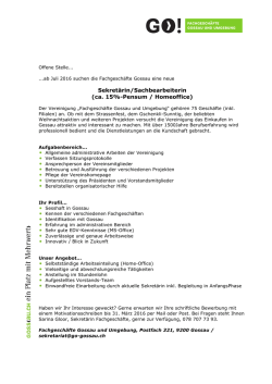 Inserat Sekretariat Fachgesch&auml;fte