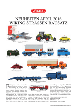 NEUHEITEN APRIL 2016 WIKING STRASSEN BAUSATZ