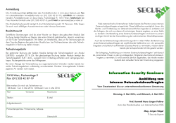 Information Security Seminare - Secur-Data