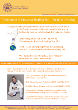 18.30 Uhr: Vorstellung des Universal Healing Tao