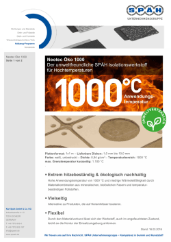 Neotec &Ouml;ko 1000 Der umweltfreundliche SP&Auml;H Isolationswerkstoff