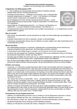 Interkulturelle kommunikative Kompetenz Vorgaben und