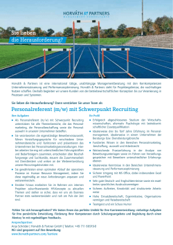 Personalreferent (m/w) mit Schwerpunkt Recruiting - DGFP
