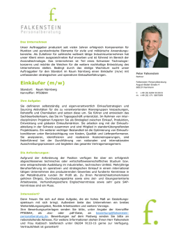 Eink&auml;ufer (m/w) - Falkenstein Personalberatung