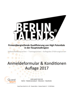 Anmeldeformular - Berlin Talents