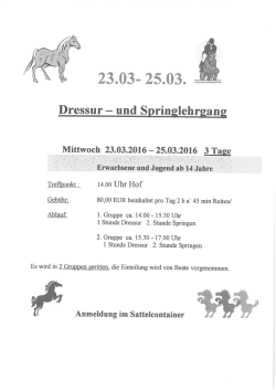 Page 1 23.03–25.03. Dressur- und Springlehrgang Mittwoch 23.03