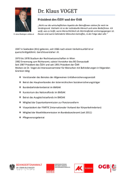 Dr. Klaus VOGET - Behindertenanwalt