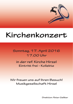 Flyer Kirchenkonzert vom 17. April 2016