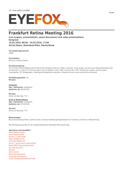 EYEFOX - Frankfurt Retina Meeting 2016 | Live