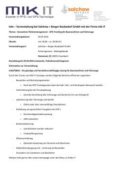 Info &ndash; Veranstaltung bei Salchow + Berger Baubedarf GmbH mit der