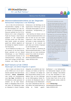 Aktueller Newsletter - VR Kreditservice GmbH