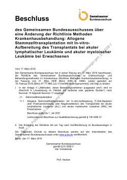 Beschlusstext (29.7 kB, PDF) - Gemeinsamer Bundesausschuss
