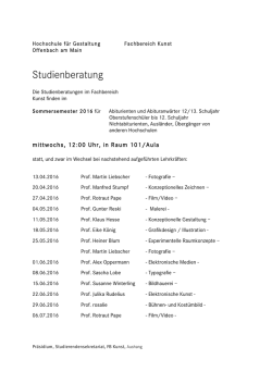 Mappenberatung Kunst SS 2016