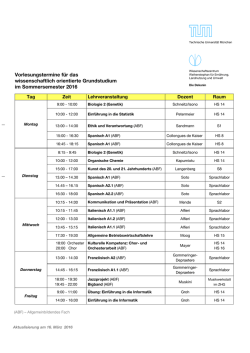 Sommersemester 2016 - Wissenschaftszentrum Weihenstephan für
