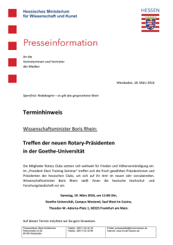 Terminhinweis - Hessisches Ministerium für Wissenschaft und Kunst