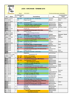 Terminkalender 2016 - Judo Union Kirchham