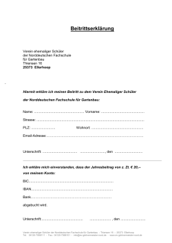 Beitrittserklärung - Verein Ehemaliger der Norddeutschen