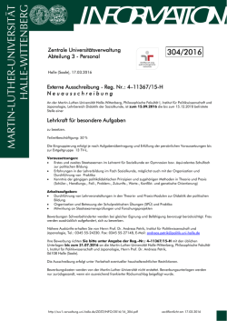 information - Zentrale Universit&auml;tsverwaltung - Martin