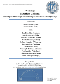 Workshop „Paperless Culture?“ - Institut für deutsche Sprache und
