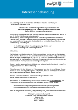 Interessenbekundung zur Mitarbeit in Pr&uuml;fungsaussch&uuml;ssen