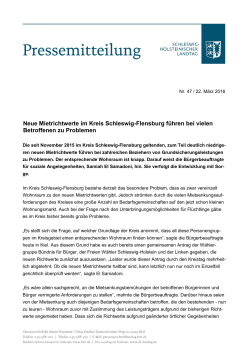 Neue Mietrichtwerte im Kreis Schleswig