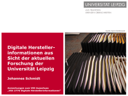 Digitale Hersteller-informationen aus Sicht der aktuellen