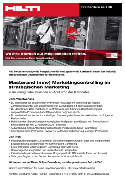 Masterand (m/w) Marketingcontrolling im strategischen Marketing