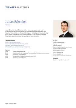 Julian Schenkel - Wenger Plattner