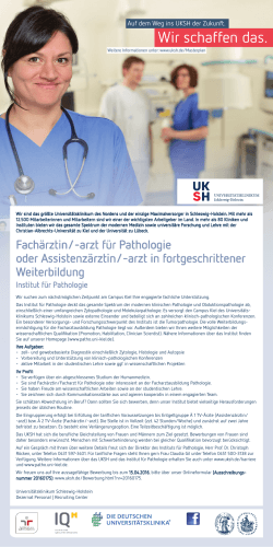 Wir schaffen das. - UKSH Universitätsklinikum Schleswig