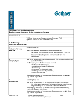 Vorsorgetarif "MediPrävent Aktiv" (PDF/71 KB)