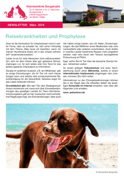 Reisekrankheiten und Prophylaxe