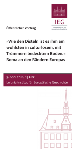 Infoblatt - Leibniz-Institut f&uuml;r Europ&auml;ische Geschichte Mainz
