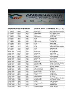 Startliste CH-Teilnehmer - Swiss Masters Athletics