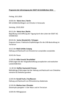 Programm der Jahrestagung der DGHT AG Schildkröten 2016