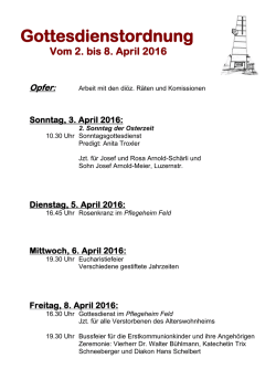 Gottesdienstordnung - Pfarrei Oberkirch