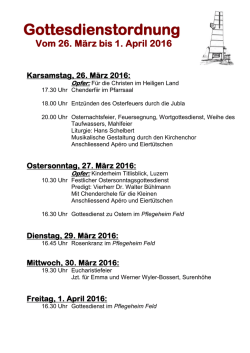 Gottesdienstordnung - Pfarrei Oberkirch