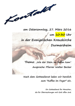 2016 03 27 Kontakt - Evangelische Kirchengemeinde Durmersheim