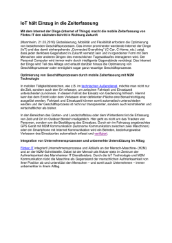 IoT h&auml;lt Einzug in die Zeiterfassung