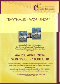 “rhythmus – workshop“ am 23. april 2016 von